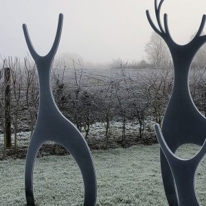 Garden Metal Artwork - Doe near Stag