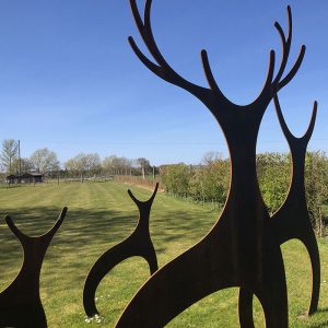 Garden Metal Artwork - Family of Deer