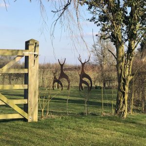 Garden Metal Artwork - Family of Deer