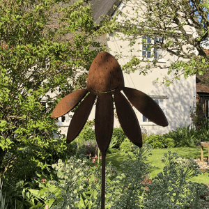 Echinacea flower garden metal art