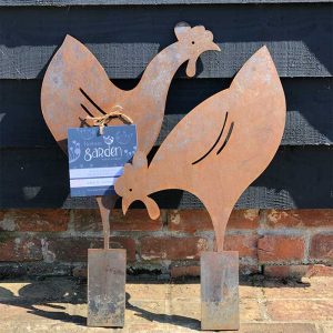 Metal Hen Garden Artwork