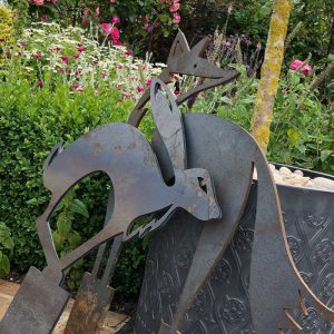 Large Metal Artwork for Garden Hare