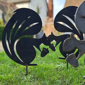 Metal Squirrel Sculpture